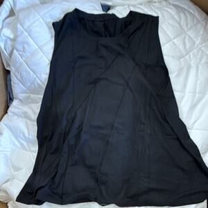 Women’s Regular Fit Basic Crew Neck Tank Top Sleeveless Black Size 5XL